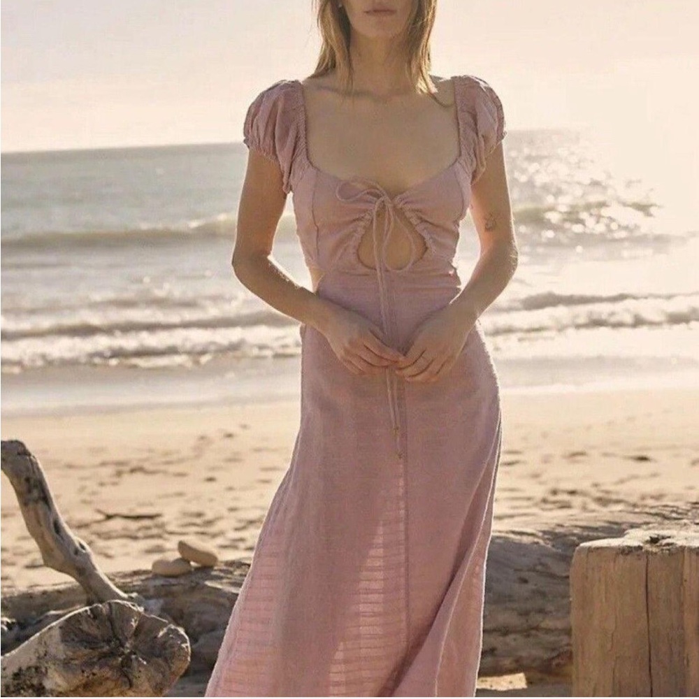 NWT Free People Endless Summer Extra Dose Cut-Out Midi Dress in Lilac - Picture 1 of 10